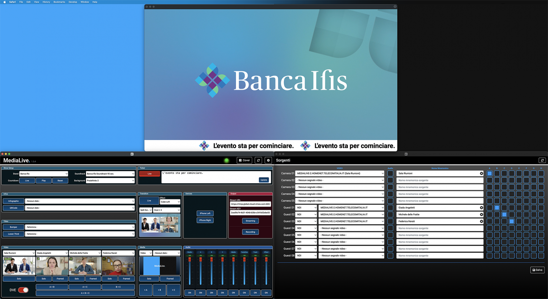 MediaLive event control interface